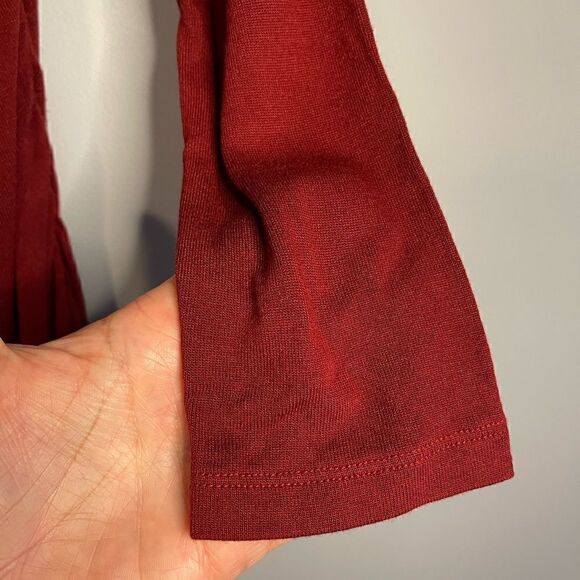 ZARA Burgundy Long Sleeve Ruched Side Mini Dress | SZ S - Picture 15 of 17